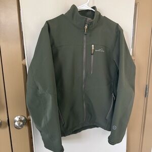 Eddie Bauer Men's Medium Olive Green 365 Full Zip Up Softshell Jacket